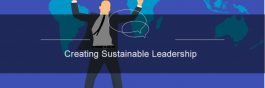 Man holding arms up high celebrating creating sustainable leadership